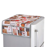 Kuber Industries PVC 3 Pieces Fridge Mats And 1 Piece Fridge Top Cover (Red & White)-CTKTC32756